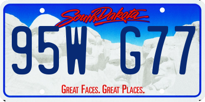 SD license plate 95WG77