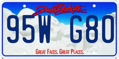 SD license plate 95WG80