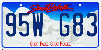 SD license plate 95WG83