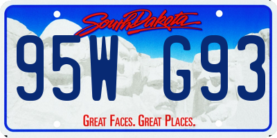 SD license plate 95WG93