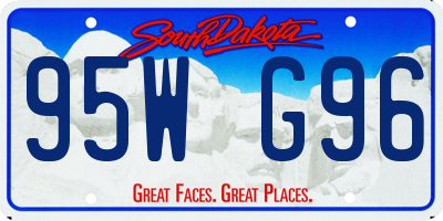 SD license plate 95WG96