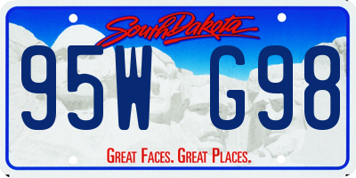 SD license plate 95WG98