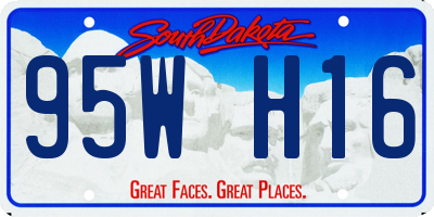 SD license plate 95WH16