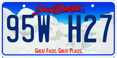 SD license plate 95WH27
