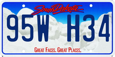 SD license plate 95WH34
