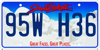 SD license plate 95WH36