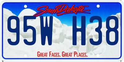 SD license plate 95WH38