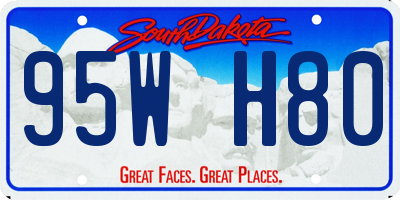 SD license plate 95WH80