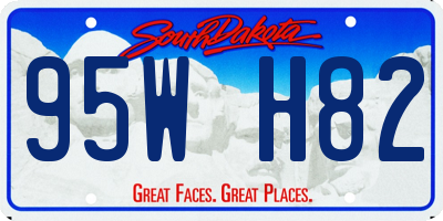 SD license plate 95WH82