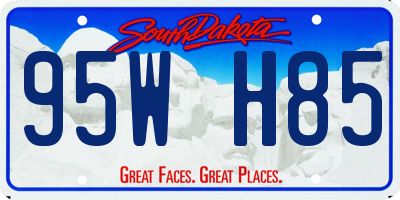 SD license plate 95WH85