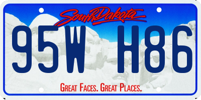 SD license plate 95WH86