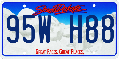 SD license plate 95WH88