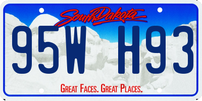 SD license plate 95WH93