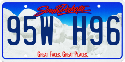 SD license plate 95WH96