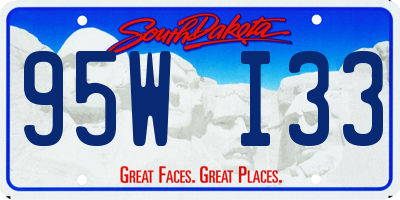 SD license plate 95WI33