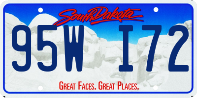 SD license plate 95WI72