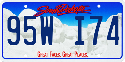 SD license plate 95WI74