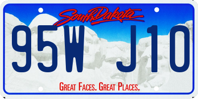 SD license plate 95WJ10