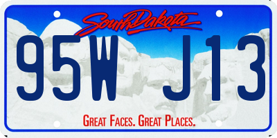 SD license plate 95WJ13