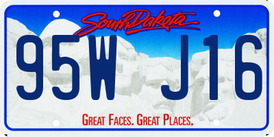 SD license plate 95WJ16