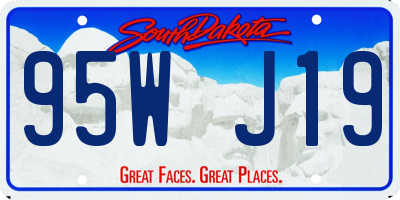 SD license plate 95WJ19