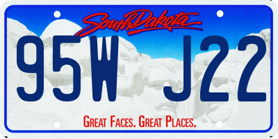 SD license plate 95WJ22