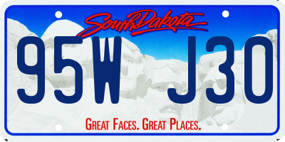 SD license plate 95WJ30