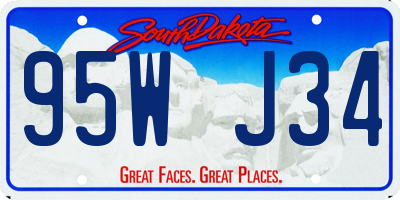 SD license plate 95WJ34