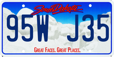 SD license plate 95WJ35