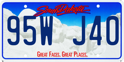 SD license plate 95WJ40