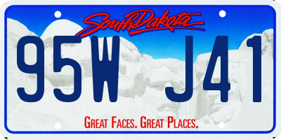SD license plate 95WJ41