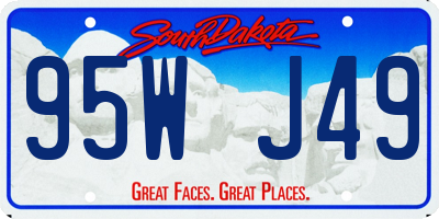 SD license plate 95WJ49