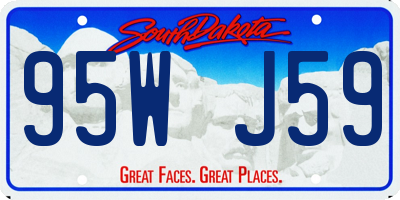 SD license plate 95WJ59