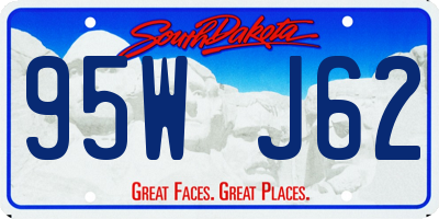 SD license plate 95WJ62