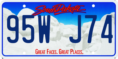 SD license plate 95WJ74