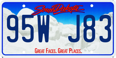 SD license plate 95WJ83