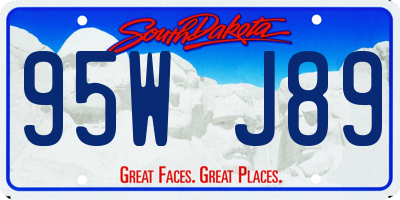 SD license plate 95WJ89