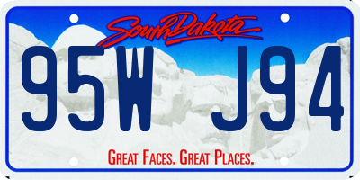SD license plate 95WJ94