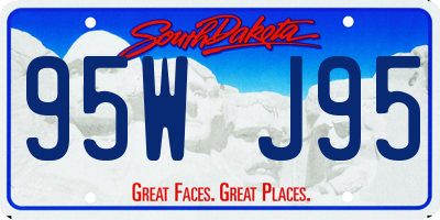 SD license plate 95WJ95