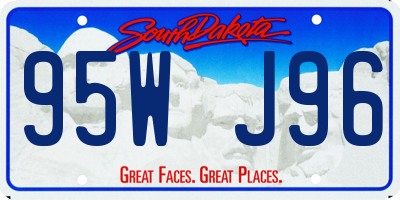 SD license plate 95WJ96