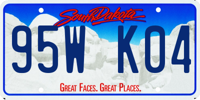 SD license plate 95WK04