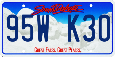SD license plate 95WK30