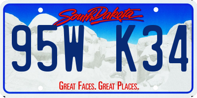 SD license plate 95WK34