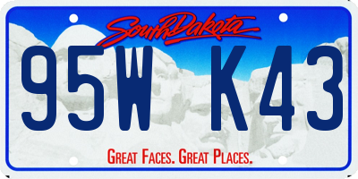 SD license plate 95WK43