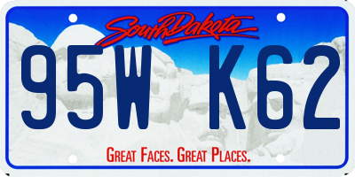 SD license plate 95WK62