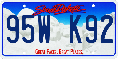 SD license plate 95WK92