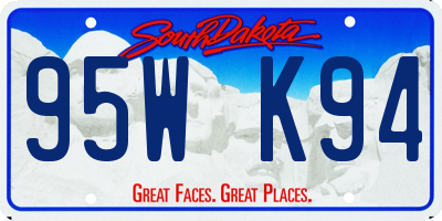 SD license plate 95WK94