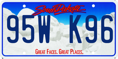 SD license plate 95WK96
