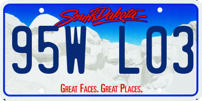 SD license plate 95WL03