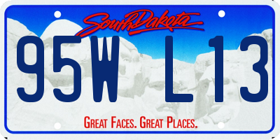 SD license plate 95WL13